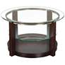 7_Elsa 35" Wide Dark Brown Wood Round Coffee Table more views
