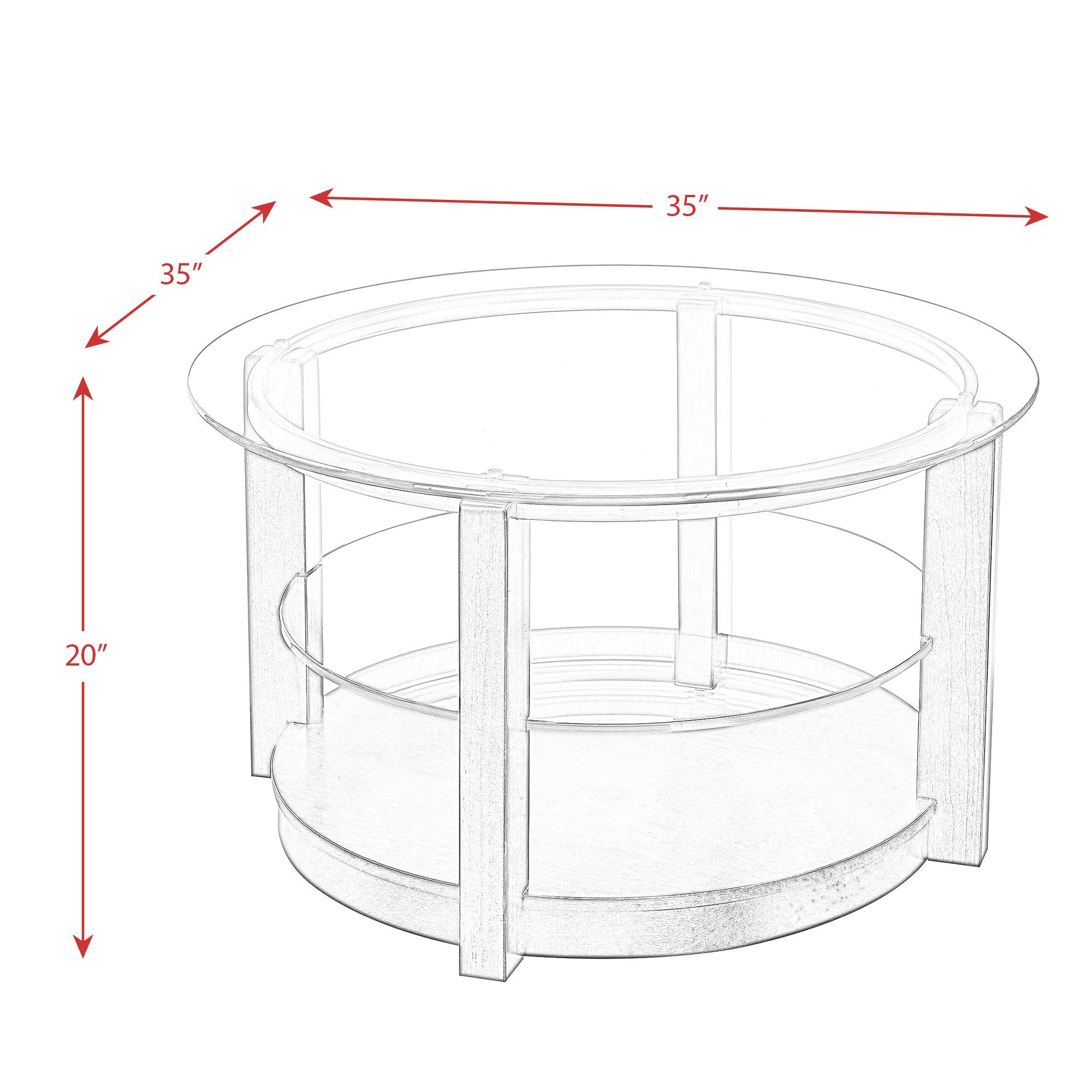 Elsa 35" Wide Dark Brown Wood Round Coffee Table