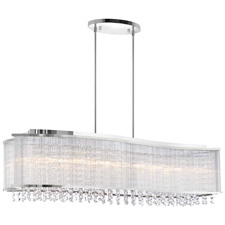 Image 1 Elsa 36" Wide Chrome and Crystal Linear Chandelier