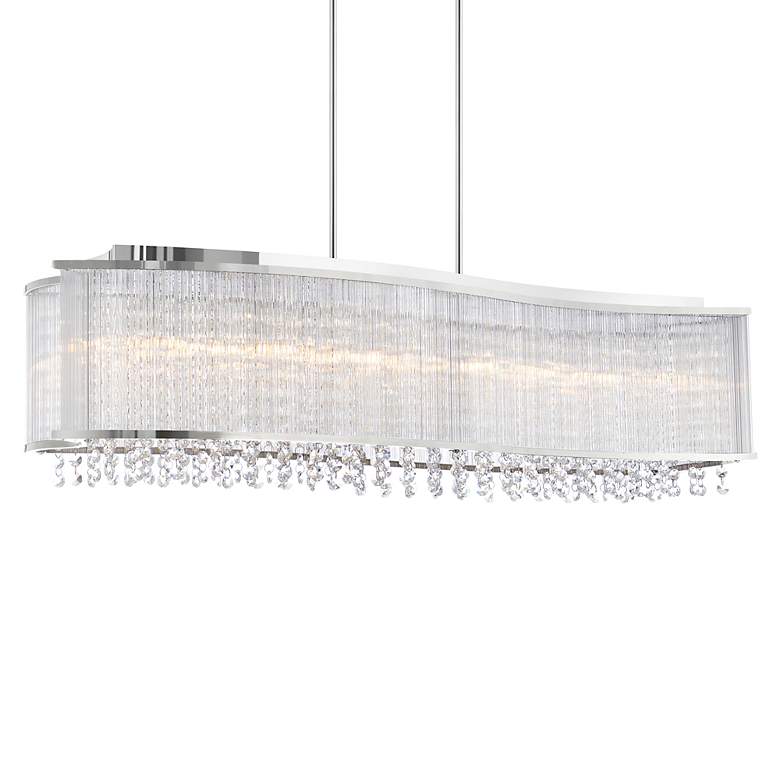 Image 2 Elsa 36" Wide Chrome and Crystal Linear Chandelier more views