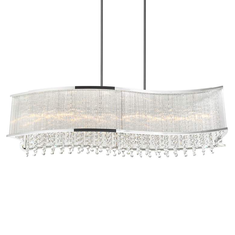 Image 3 Elsa 36" Wide Chrome and Crystal Linear Chandelier more views