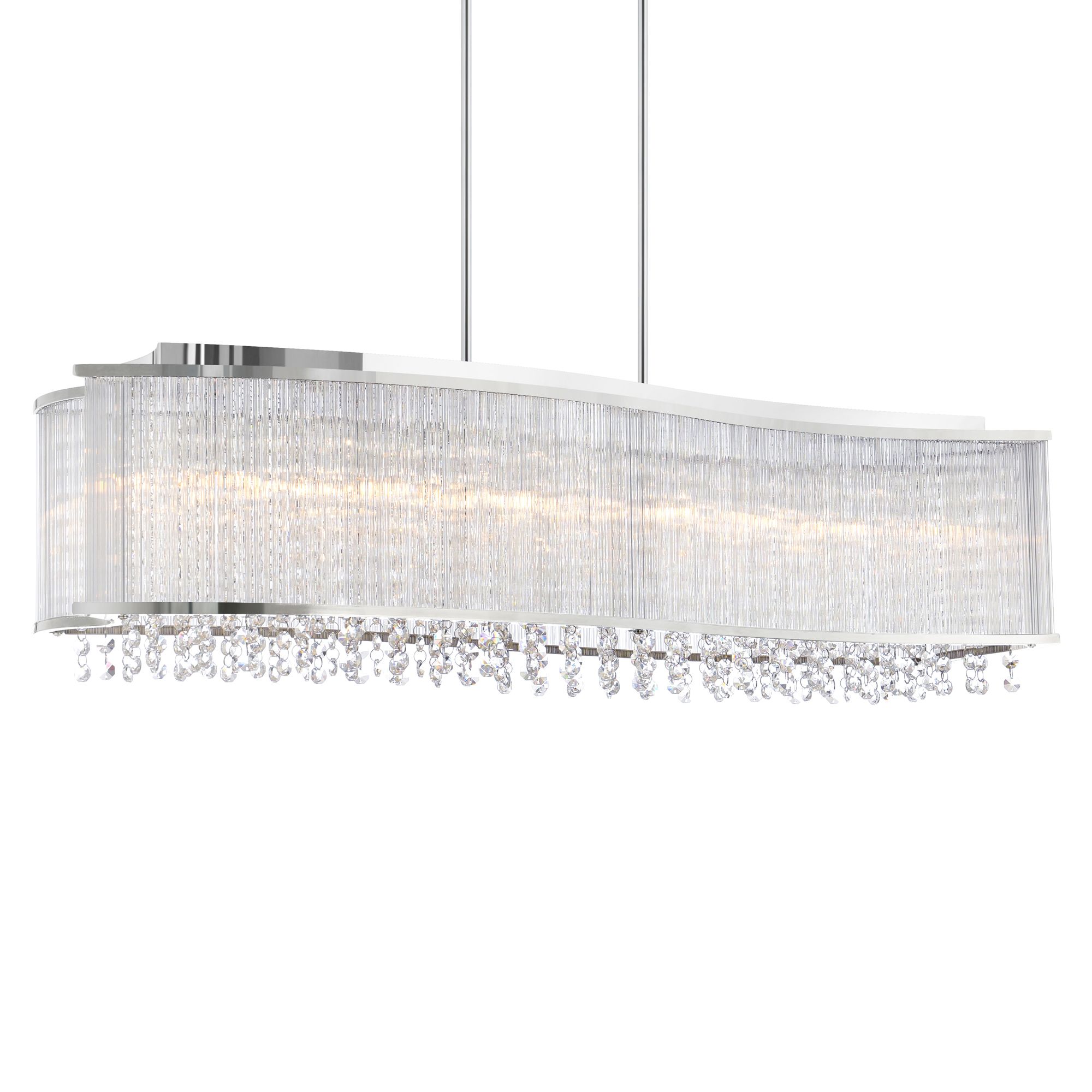 Image 2 Elsa 6 Light 36in Chrome Drum Shade Chandelier more views