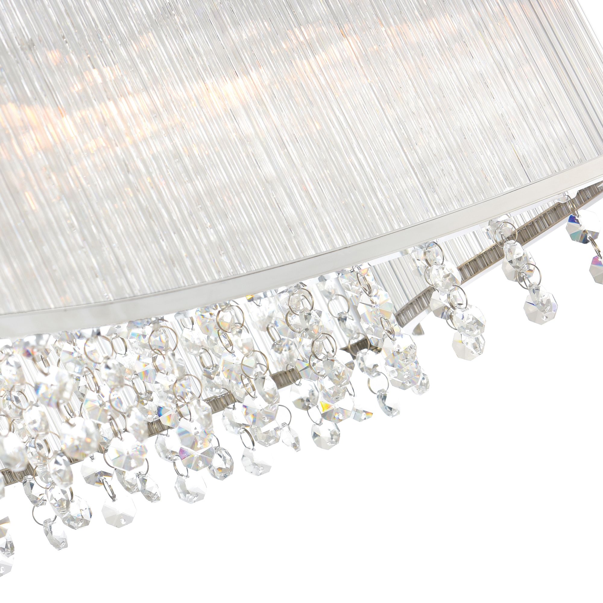 Image 4 Elsa 6 Light 36in Chrome Drum Shade Chandelier more views