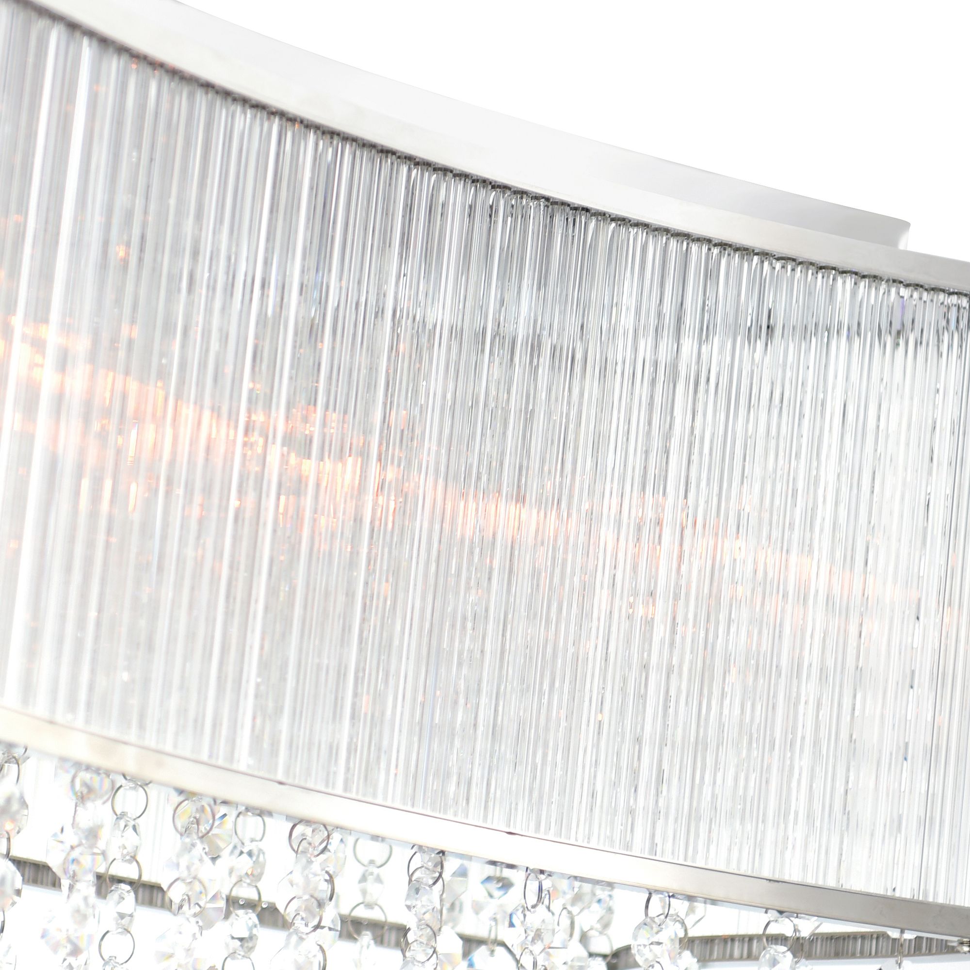 Image 5 Elsa 6 Light 36in Chrome Drum Shade Chandelier more views