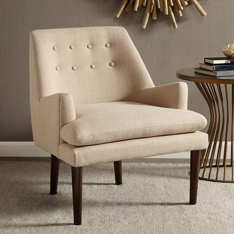 Image 1 Elsa Sand Button Tufted Accent Chair