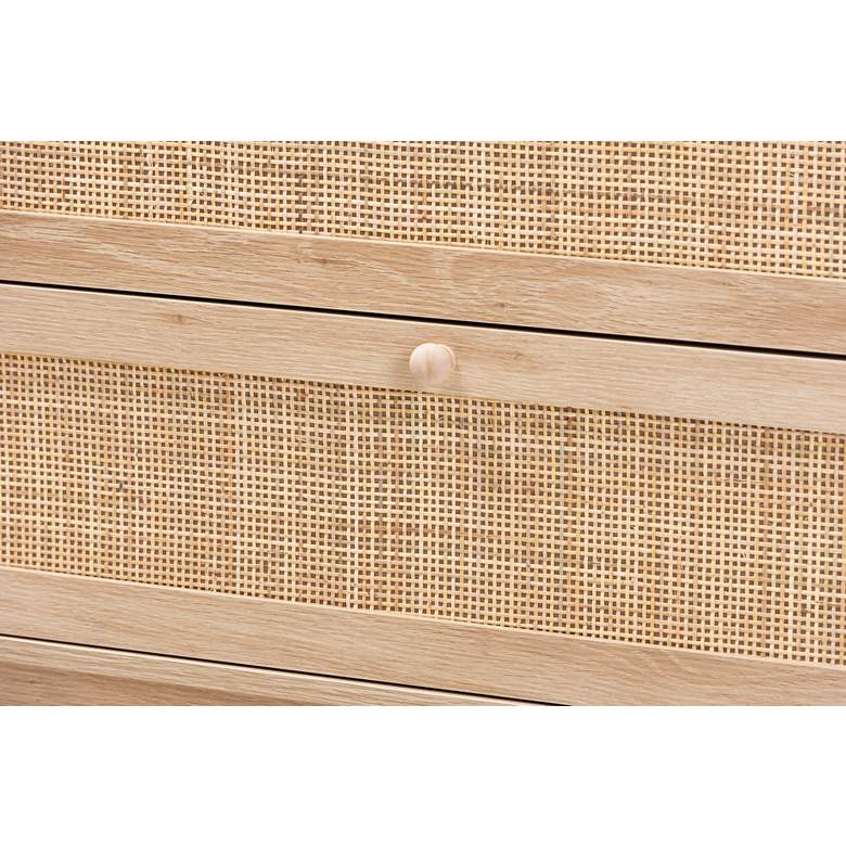 Image 3 Elsbeth 31 1/2"W Oak Brown Rattan 3-Drawer Storage Cabinet more views