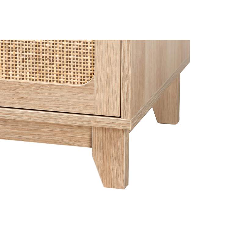Image 4 Elsbeth 31 1/2"W Oak Brown Rattan 3-Drawer Storage Cabinet more views