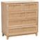 Elsbeth 35 1/2"W Brown Wood Rattan 5-Drawer Storage Cabinet