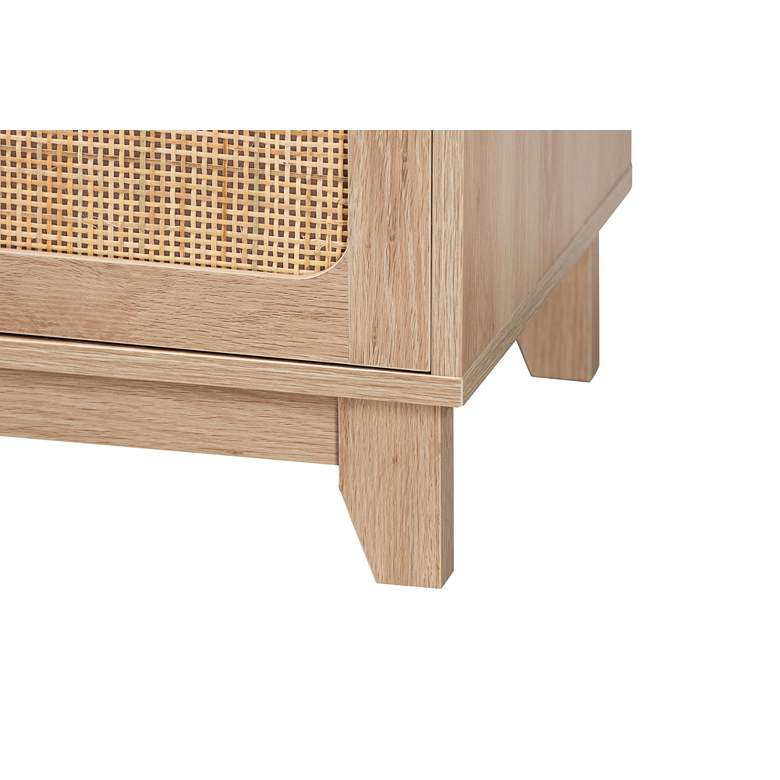 Image 4 Elsbeth 43 1/4"W Brown Wood Natural Rattan 2-Door TV Stand more views