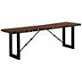 2_Elsbeth 54" Wide Walnut Wood Black Metal Rectangular Bench