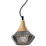 1_Elsie 9 1/2" Wide Black Metal Glass Mini Pendant