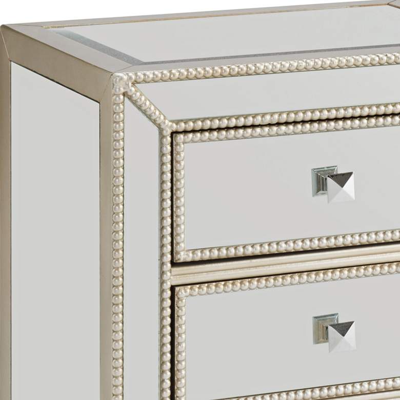 Image 7 Elsinore 20 inch Wide 3-Drawer Silver Mirrored Accent Table more views