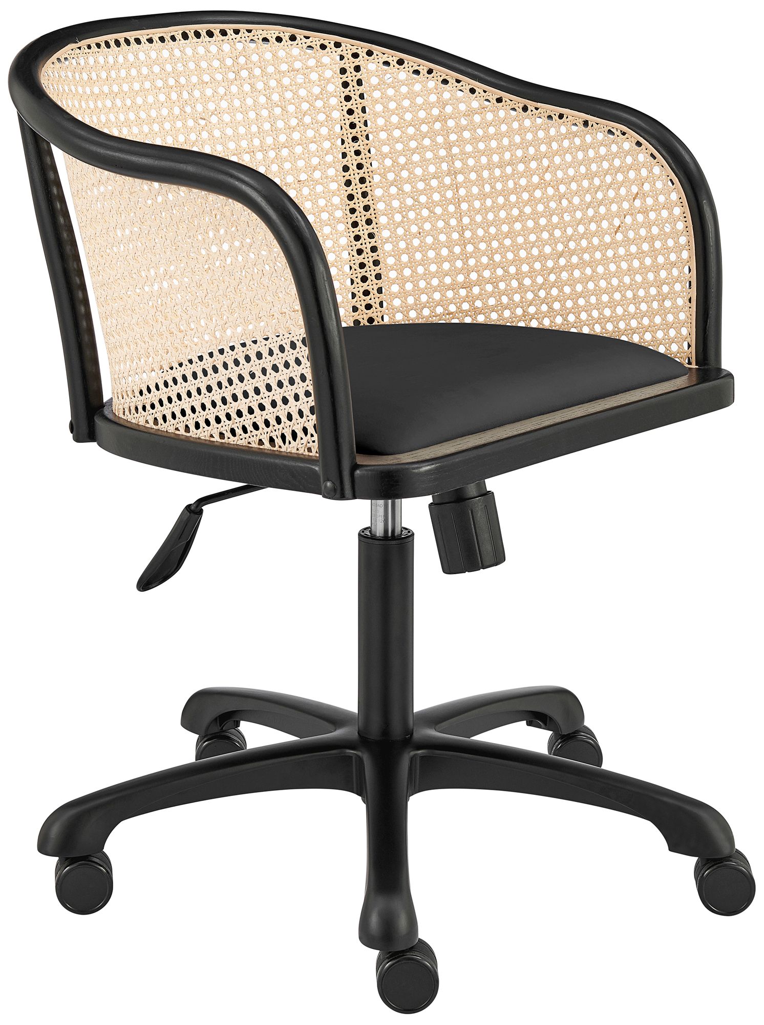 Image Elsy Black Velvet Fabric Adjustable Swivel Office Chair