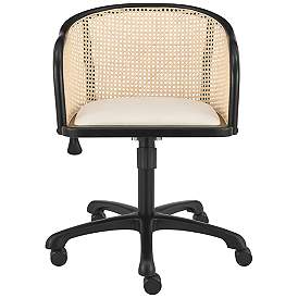 Image5 of Elsy Black Wood Adjustable Swivel Office Chair more views