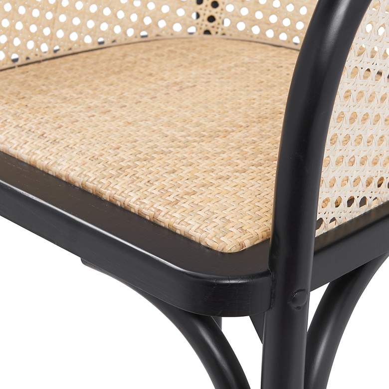 Image 3 Elsy Black Wood and Natural Rattan Armchair more views