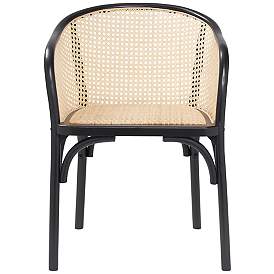 Image5 of Elsy Black Wood and Natural Rattan Armchair more views
