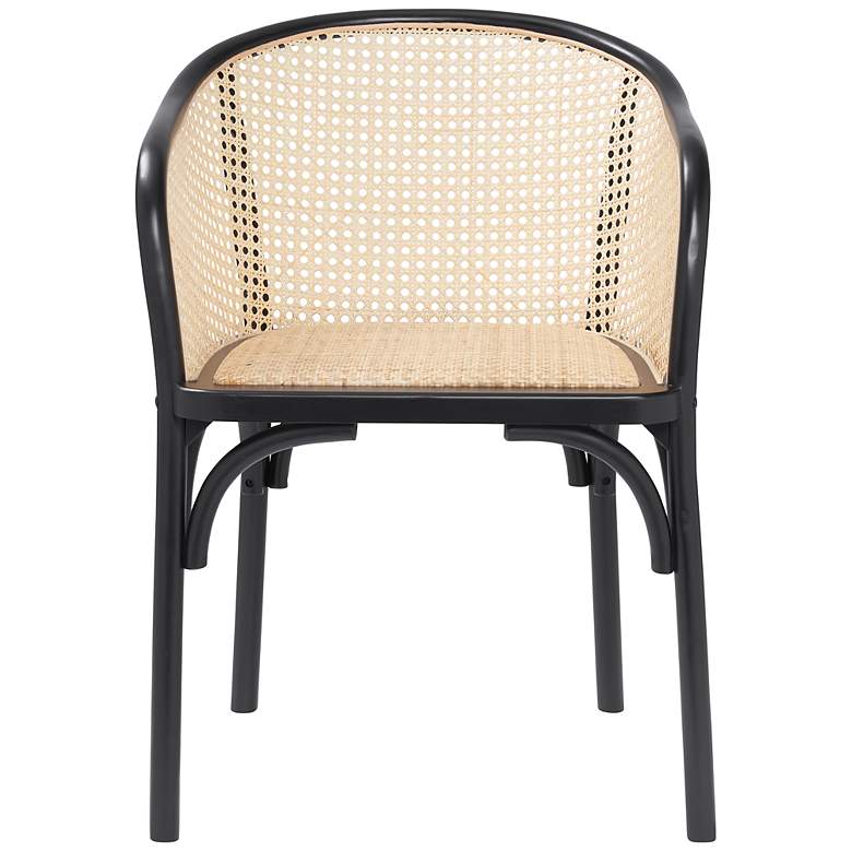 Image 5 Elsy Black Wood and Natural Rattan Armchair more views