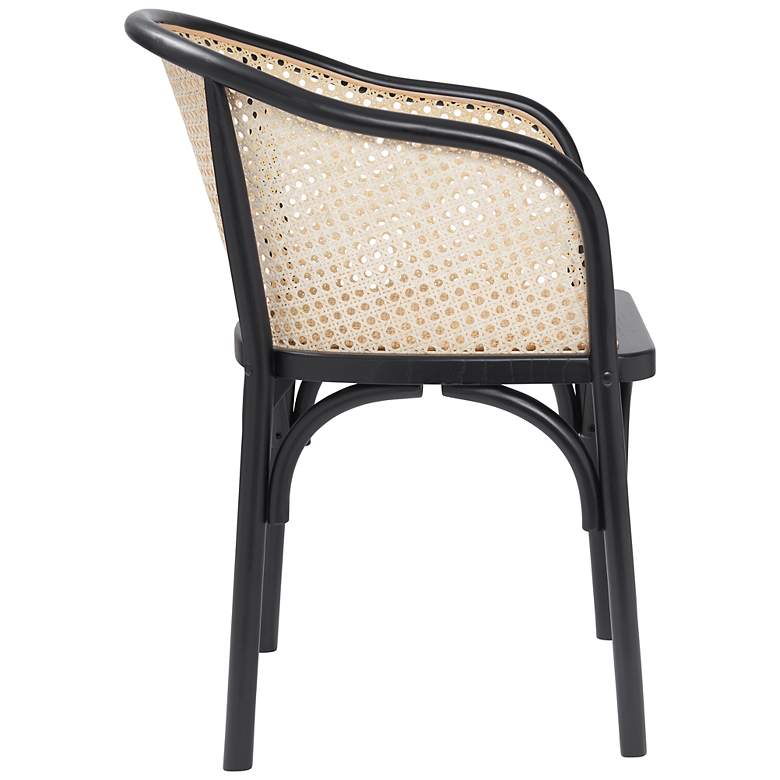 Image 6 Elsy Black Wood and Natural Rattan Armchair more views