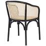 Elsy Black Wood and Natural Rattan Armchair