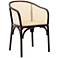 Elsy Walnut Wood and Natural Rattan Armchair