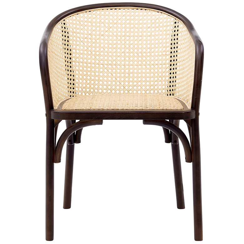 Image 2 Elsy Walnut Wood and Natural Rattan Armchair more views