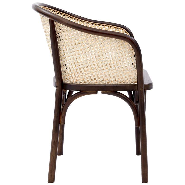 Image 3 Elsy Walnut Wood and Natural Rattan Armchair more views