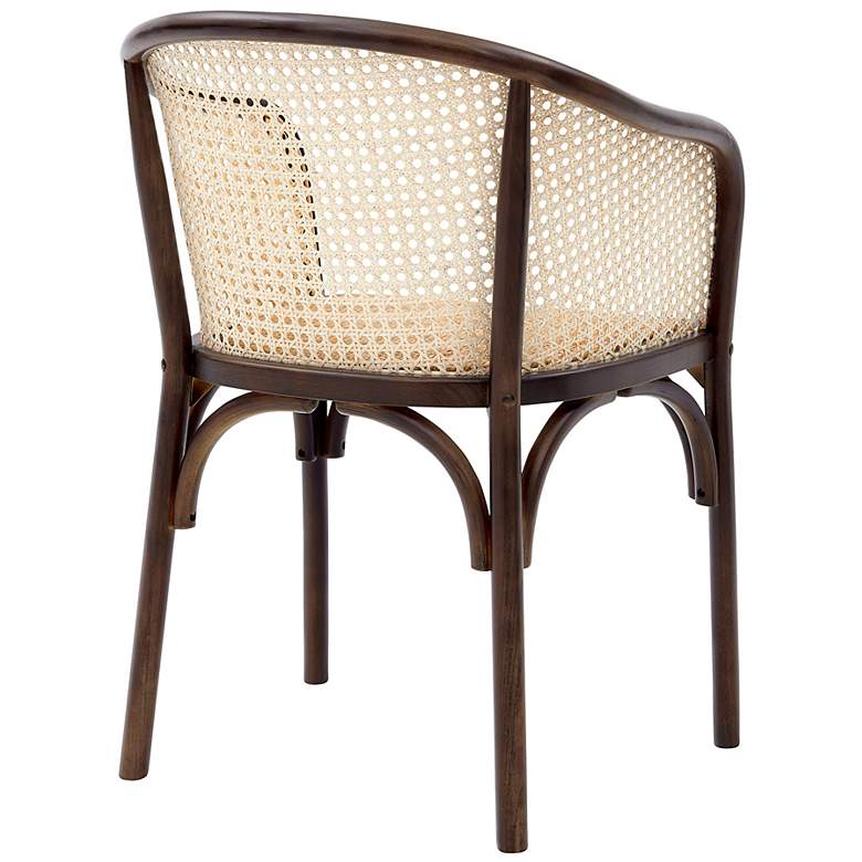 Image 4 Elsy Walnut Wood and Natural Rattan Armchair more views