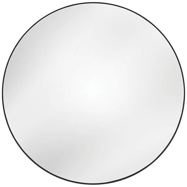 Image 2 Eltham Matte Black 60" Round Oversized Wall Mirror