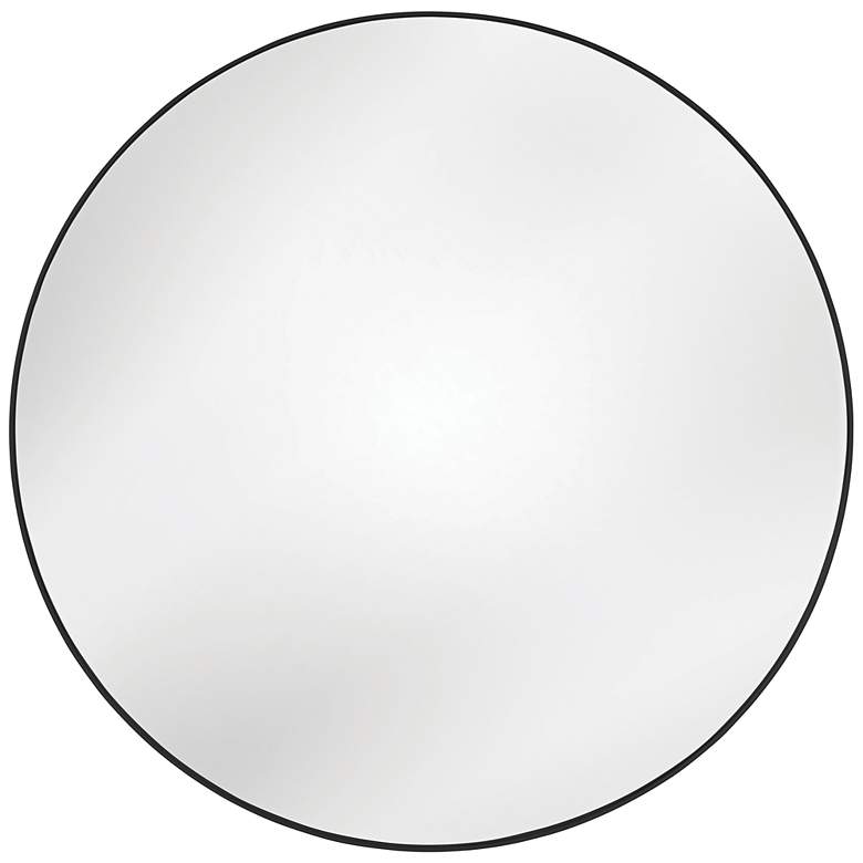 Image 4 Eltham Matte Black 60" Round Oversized Wall Mirror more views