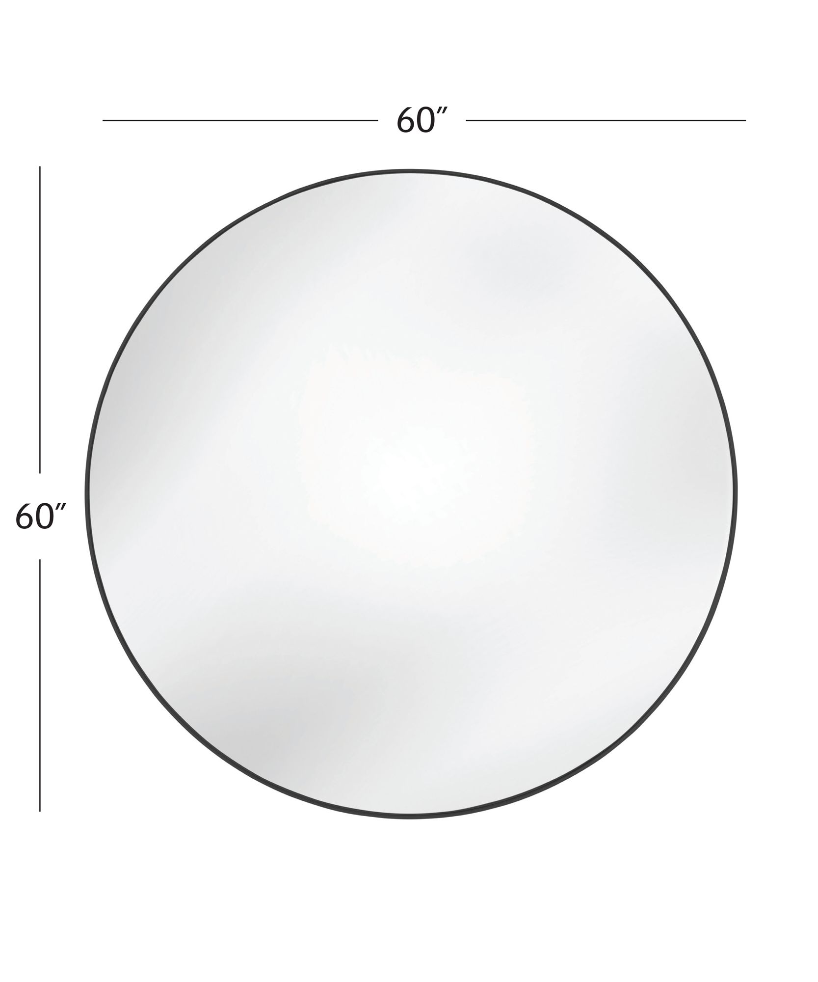 Eltham Matte Black 60" Round Oversized Wall Mirror