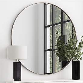 Image5 of Eltham Silver 60" Oversized Round Wall Mirror more views