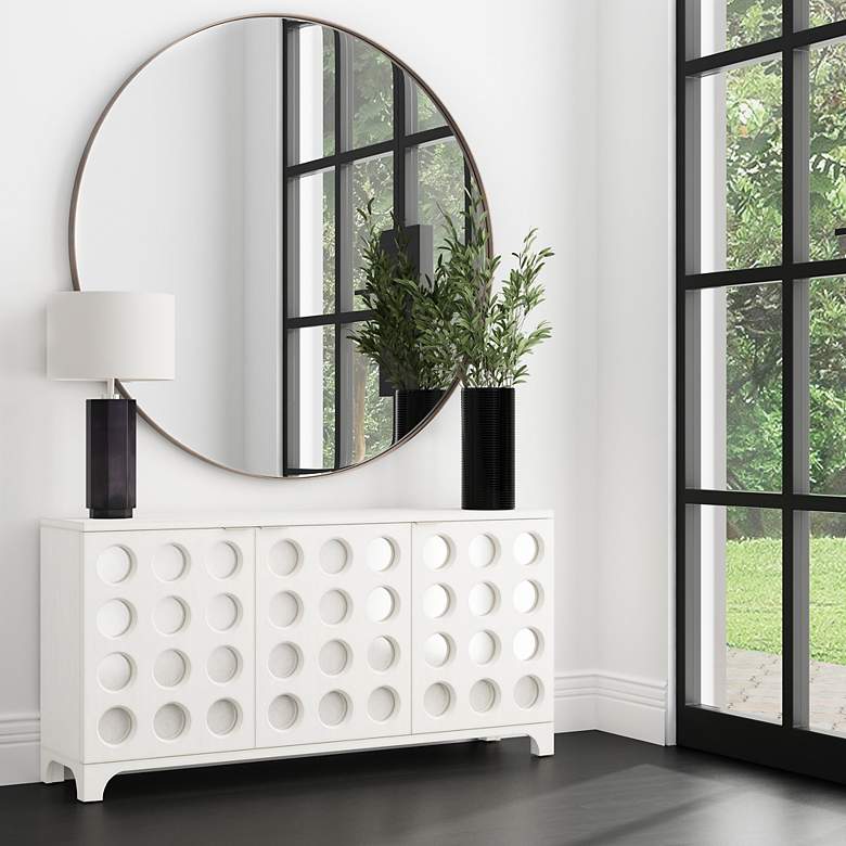 Image 6 Eltham Silver 60" Oversized Round Wall Mirror more views
