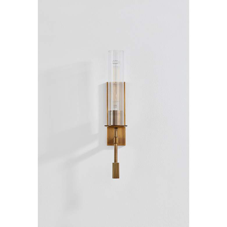 Image 6 Elton 18 1/2" High Patina Brass Wall Sconce more views