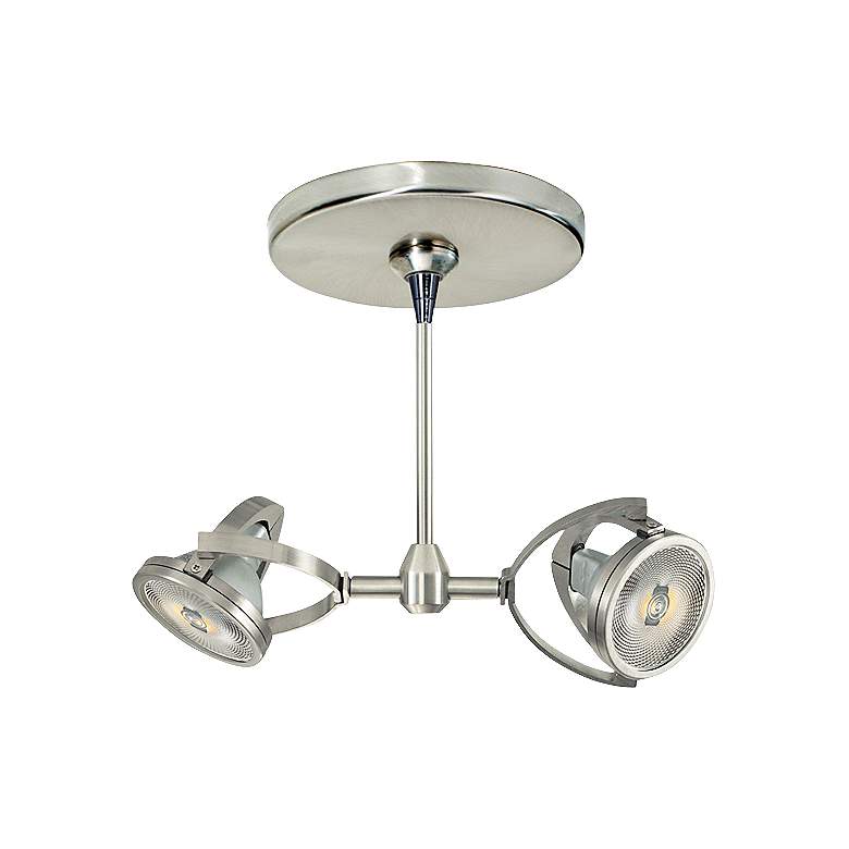 Image 1 Elton 8" Wide Satin Nickel Dual Head Freejack Mini Pendant
