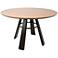 Elton Oak Wood and Espresso Round Dining Table