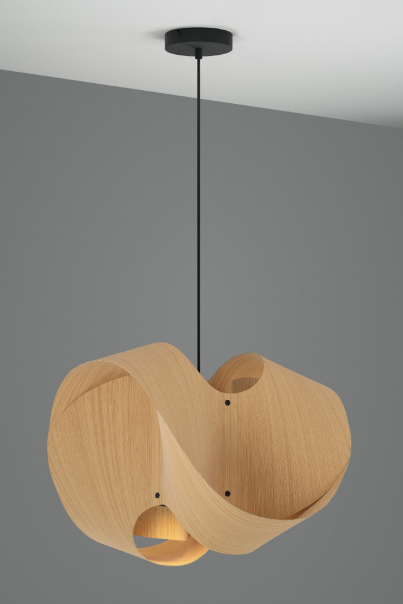Image 6 Elvira 50 19.6" Wide Modern Ash Recycled Wood Pendant - Made to Order more views