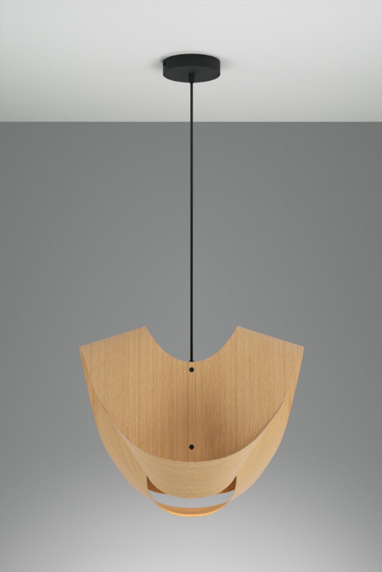 Image 7 Elvira 50 19.6" Wide Modern Ash Recycled Wood Pendant - Made to Order more views