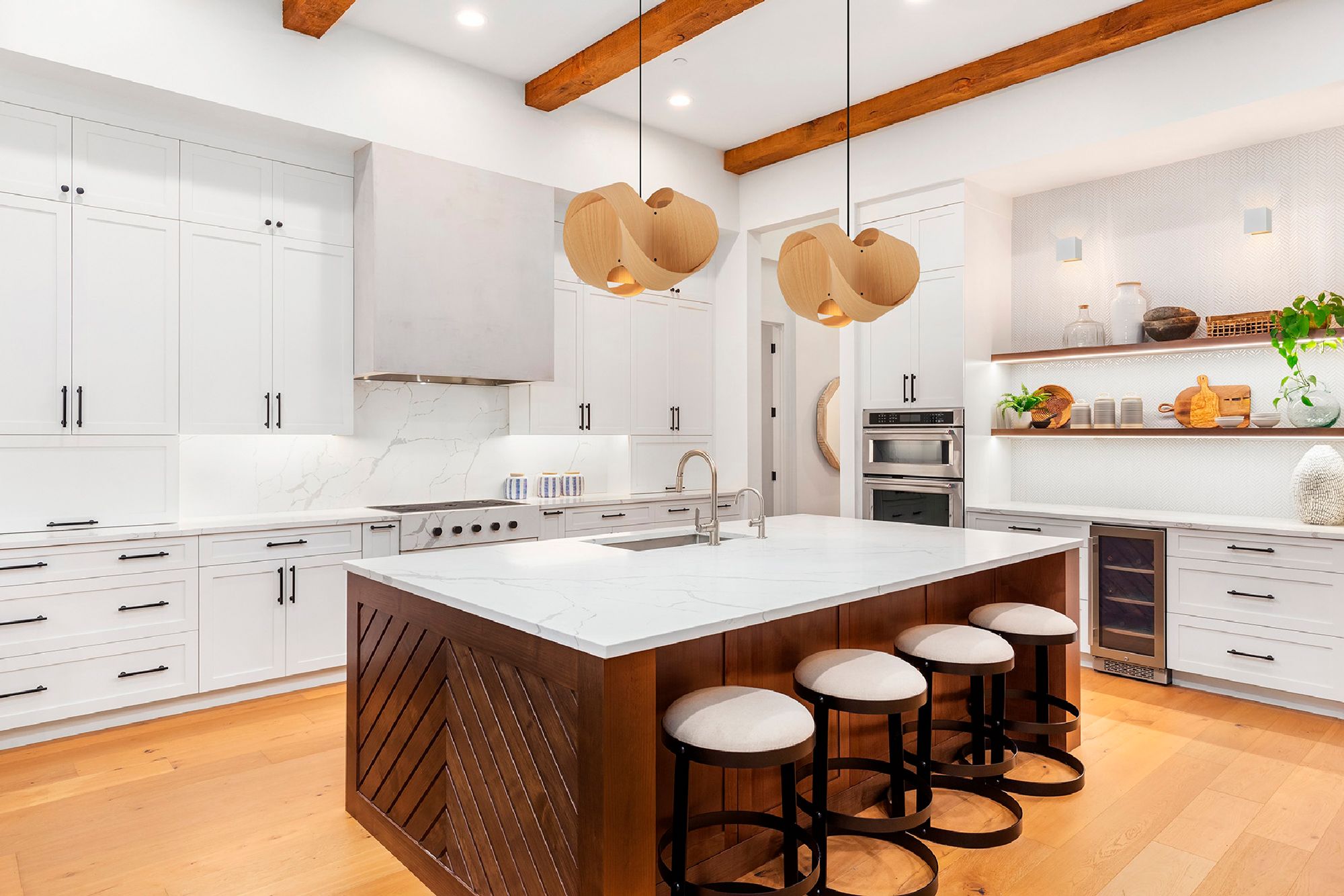 Elvira 50 19.6" Wide Modern Ash Recycled Wood Pendant