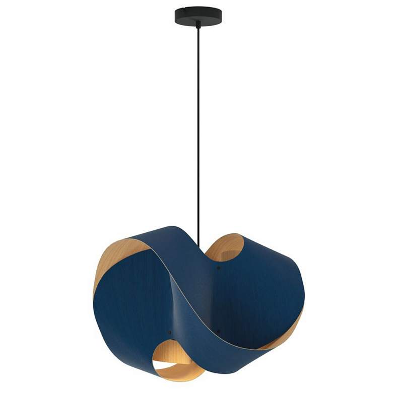 Image 1 Elvira 50 19.6" Wide Modern Blue Recycled Wood Pendant