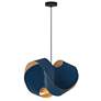 Elvira 50 19.6" Wide Modern Blue Recycled Wood Pendant