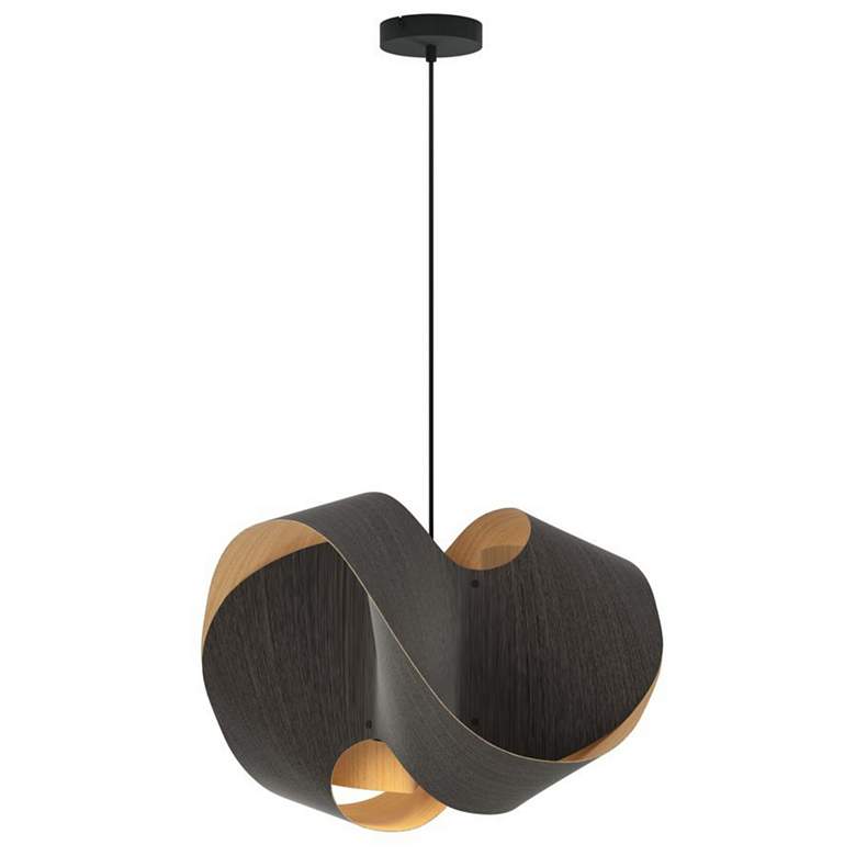 Image 1 Elvira 50 19.6" Wide Modern Ebony Recycled Wood Pendant