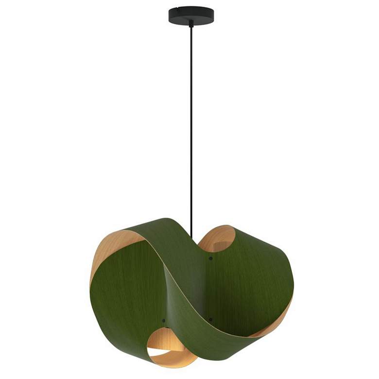 Image 1 Elvira 50 19.6" Wide Modern Green Recycled Wood Pendant