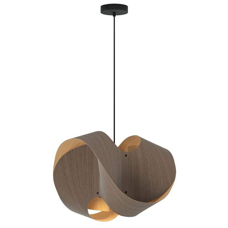 Image 1 Elvira 50 19.6" Wide Modern Grey Oak Recycled Wood Pendant