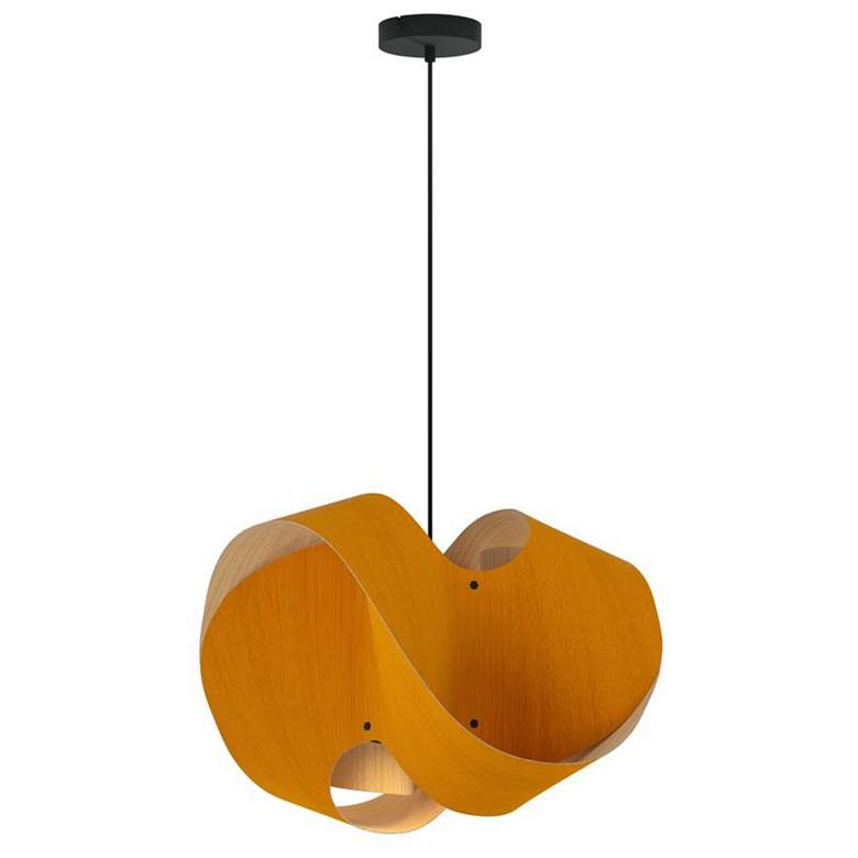 Image 1 Elvira 50 19.6" Wide Modern Ocher Recycled Wood Pendant
