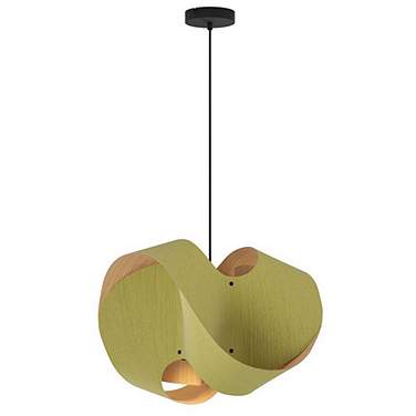 Elvira 50 19.6" Wide Modern Pale Green Recycled Wood Pendant