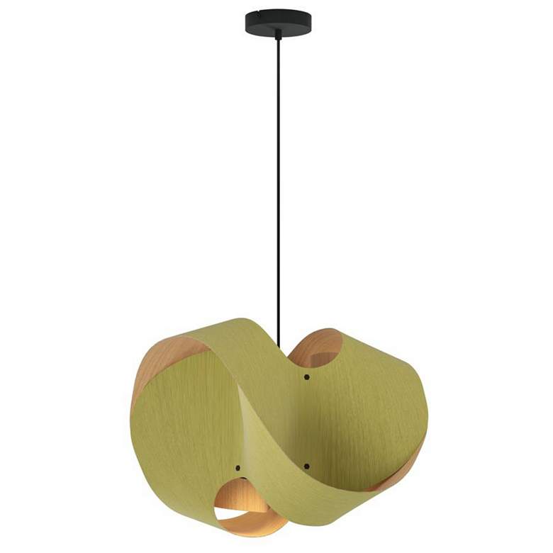 Image 1 Elvira 50 19.6" Wide Modern Pale Green Recycled Wood Pendant