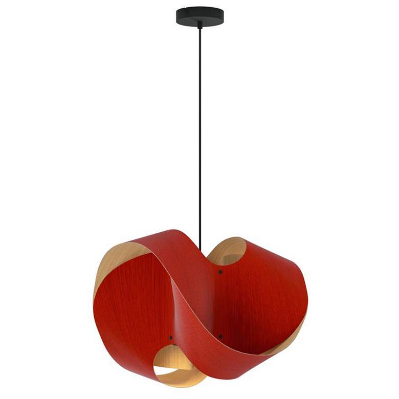 Image 1 Elvira 50 19.6" Wide Modern Red Recycled Wood Pendant