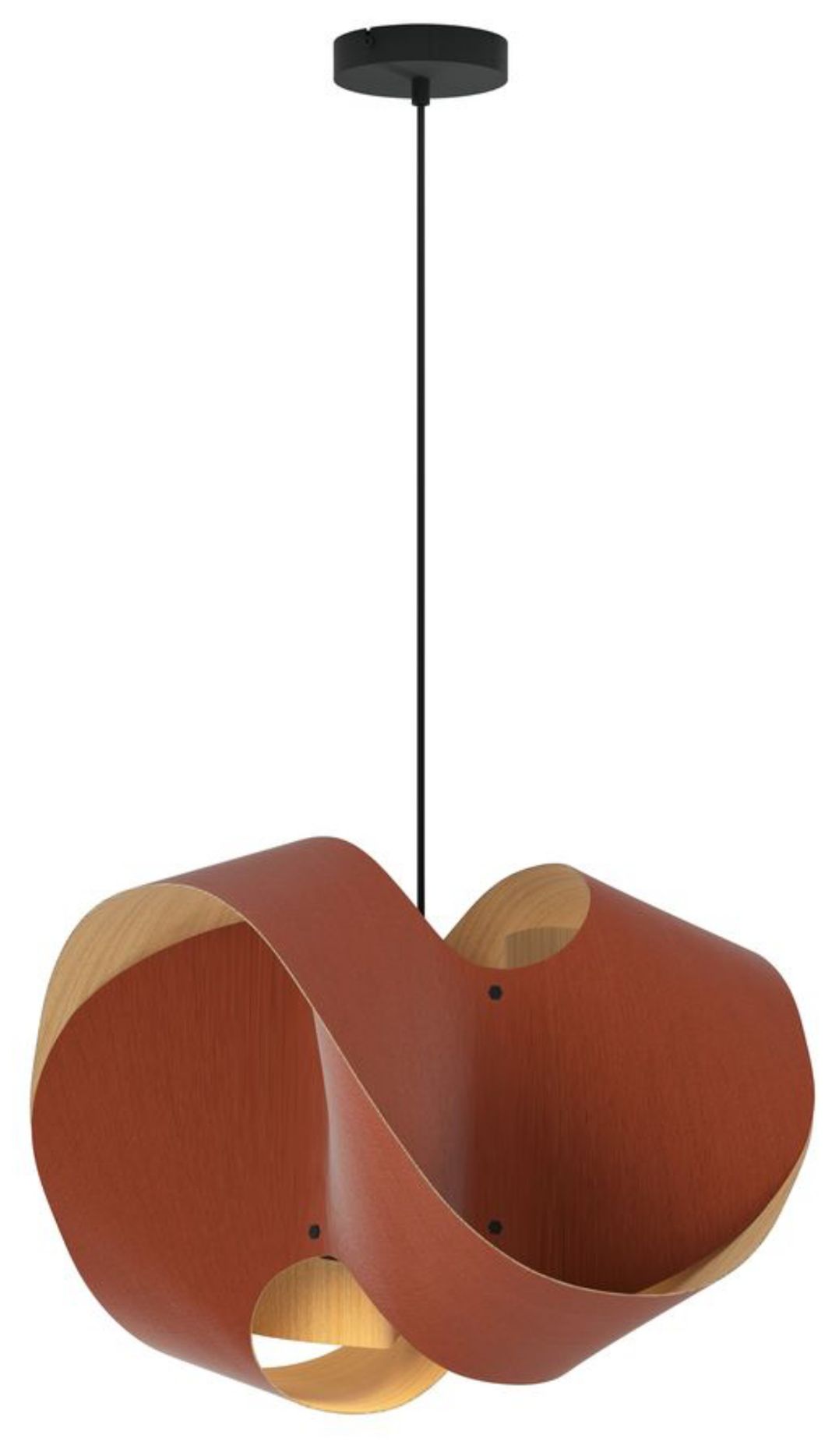 Elvira 50 19.6" Wide Modern Terracotta Recycled Wood Pendant Made to Order
