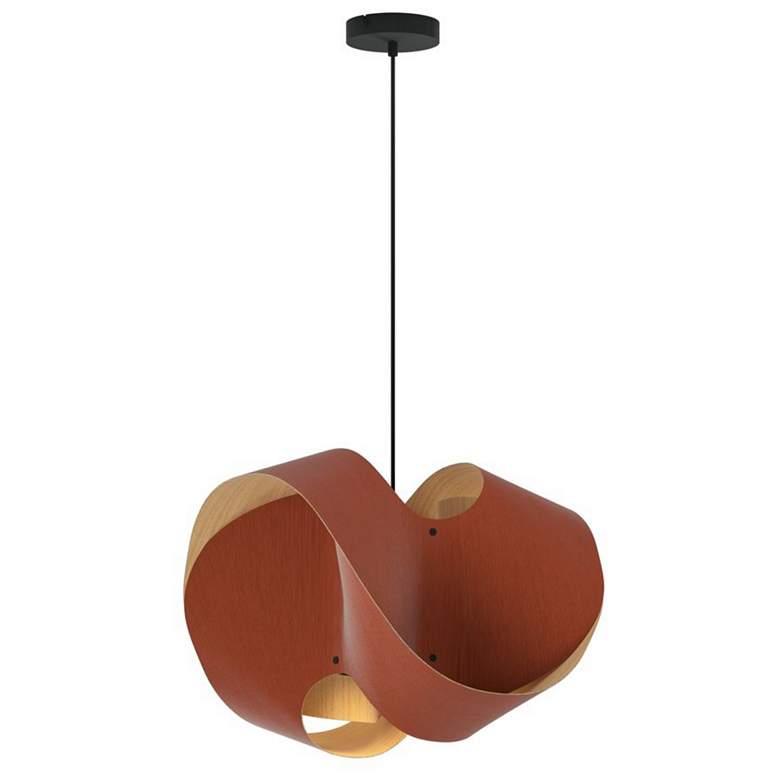 Image 1 Elvira 50 19.6" Wide Modern Terracotta Recycled Wood Pendant
