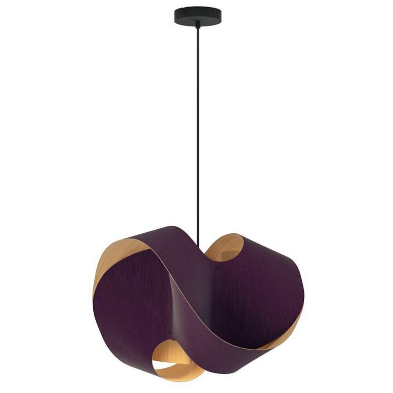 Image 1 Elvira 50 19.6" Wide Modern Violet Recycled Wood Pendant